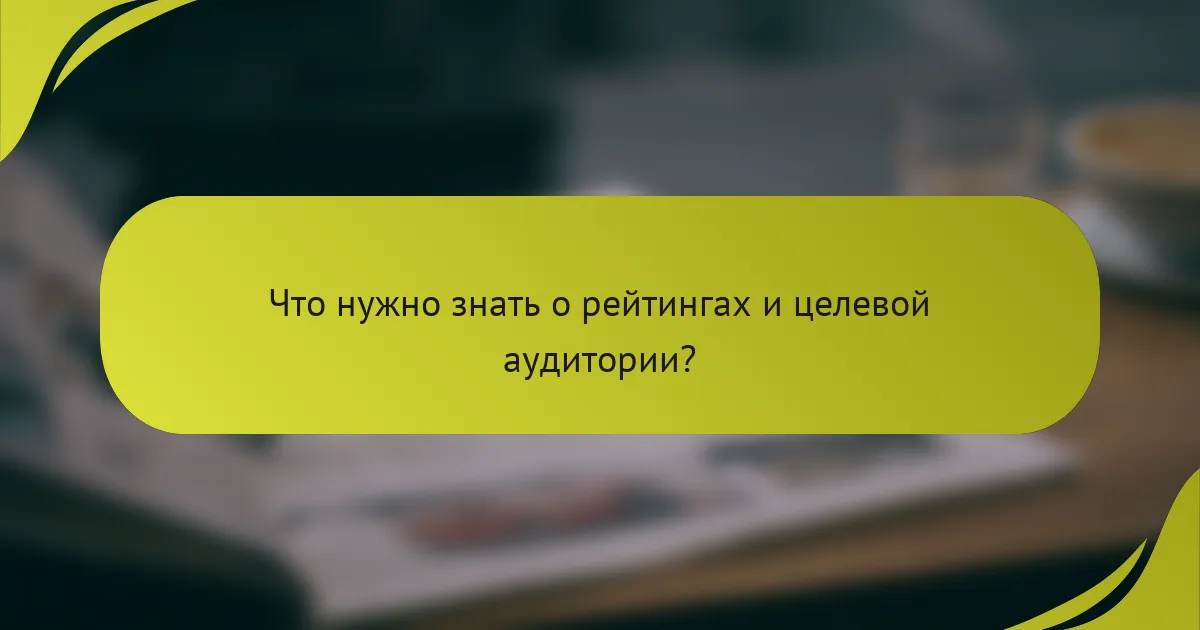 Что нужно знать о рейтингах и целевой аудитории?