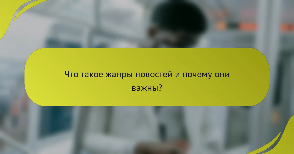 Что такое жанры новостей и почему они важны?