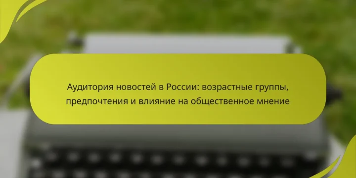 Аудитория новостей в России: возрастные группы, предпочтения и влияние на общественное мнение