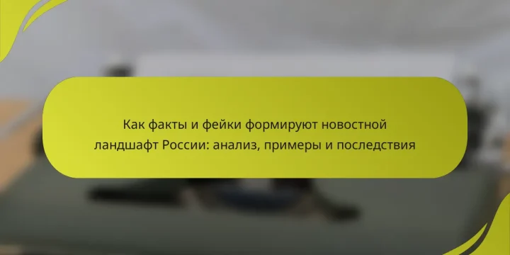 Как факты и фейки формируют новостной ландшафт России: анализ, примеры и последствия
