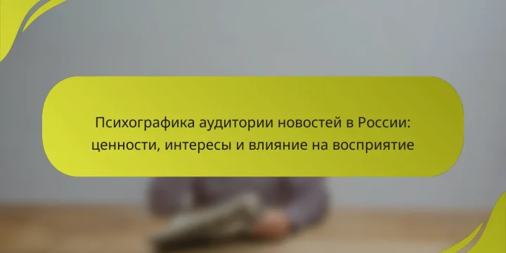 Психографика аудитории новостей в России: ценности, интересы и влияние на восприятие