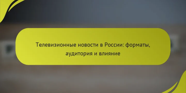 Телевизионные новости в России: форматы, аудитория и влияние