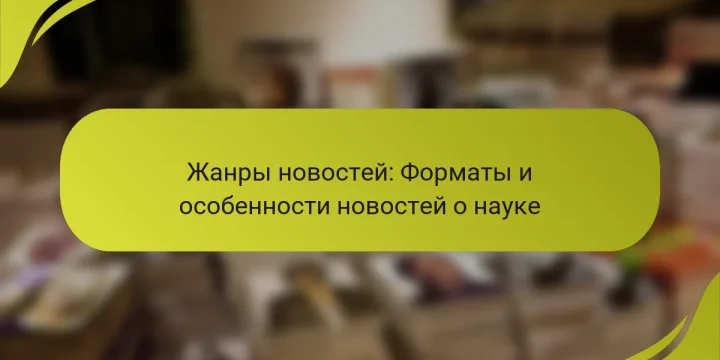 Жанры новостей: Форматы и особенности новостей о науке