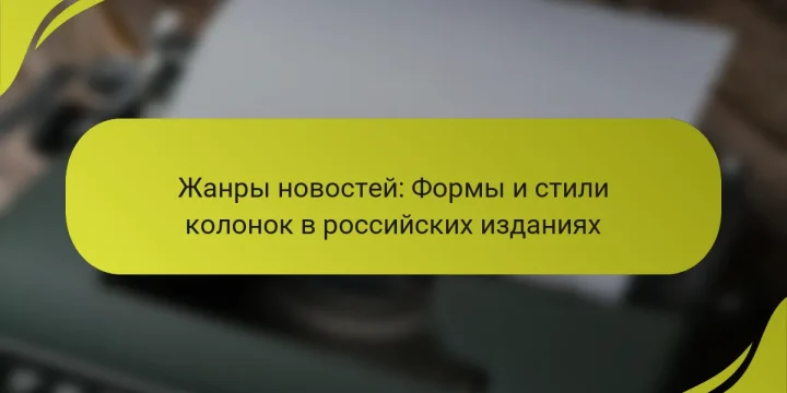 Жанры новостей: Формы и стили колонок в российских изданиях