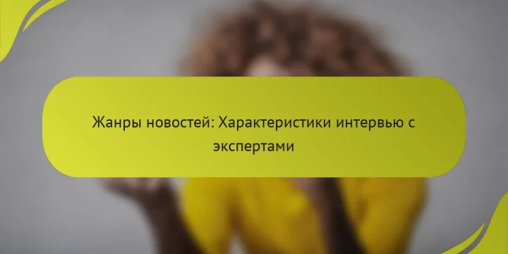 Жанры новостей: Характеристики интервью с экспертами
