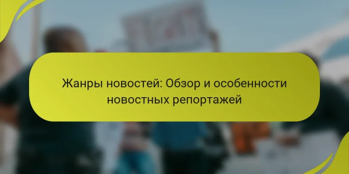 Жанры новостей: Обзор и особенности новостных репортажей