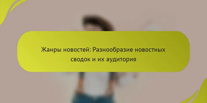 Жанры новостей: Разнообразие новостных сводок и их аудитория