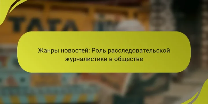 Жанры новостей: Роль расследовательской журналистики в обществе