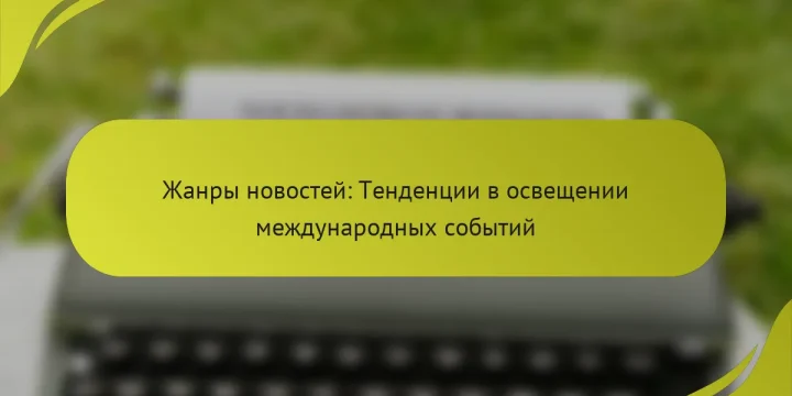 Жанры новостей: Тенденции в освещении международных событий