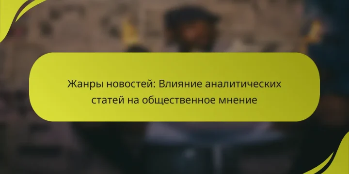 Жанры новостей: Влияние аналитических статей на общественное мнение