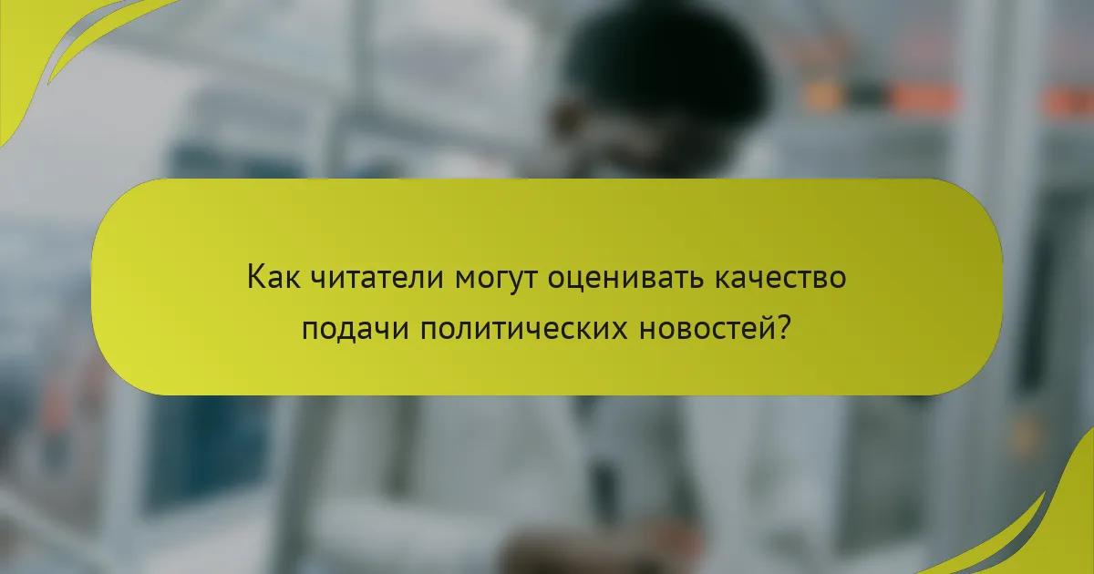 Как читатели могут оценивать качество подачи политических новостей?