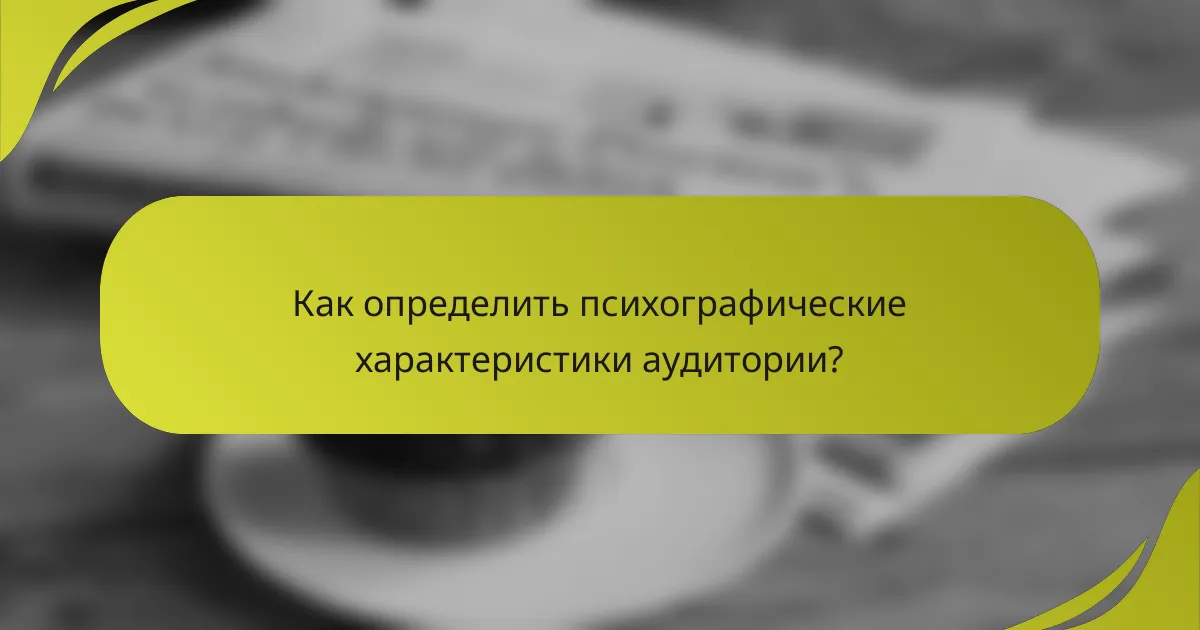 Как определить психографические характеристики аудитории?