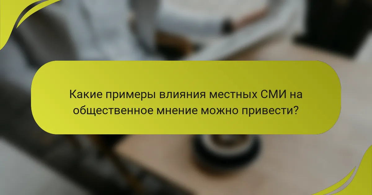 Какие примеры влияния местных СМИ на общественное мнение можно привести?