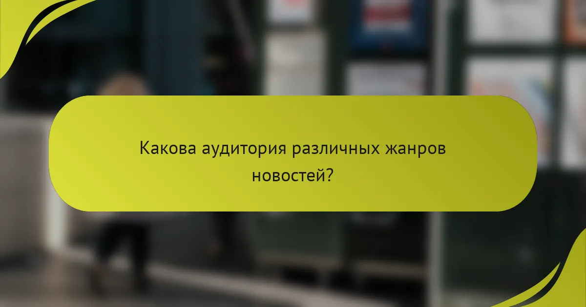 Какова аудитория различных жанров новостей?