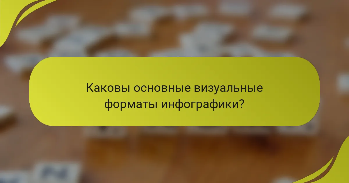 Каковы основные визуальные форматы инфографики?