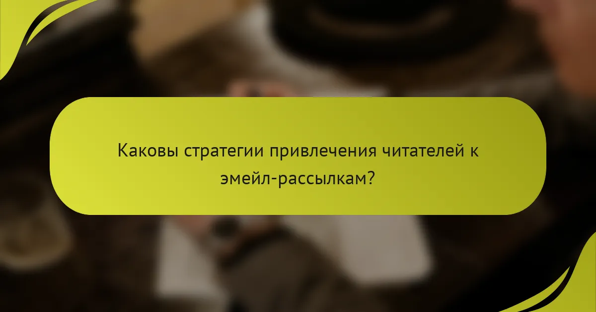 Каковы стратегии привлечения читателей к эмейл-рассылкам?